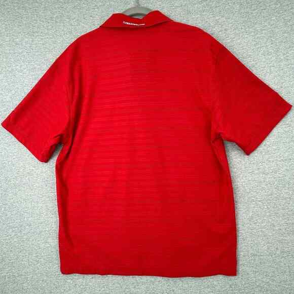 Nike Golf Shirt Mens Medium Red Polo Short Sleeve Fit Dry Collar Logo - Picture 11 of 12